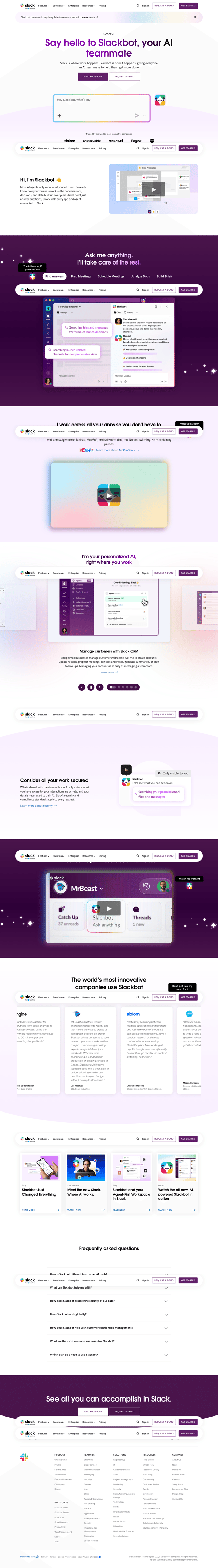 Slack landing page