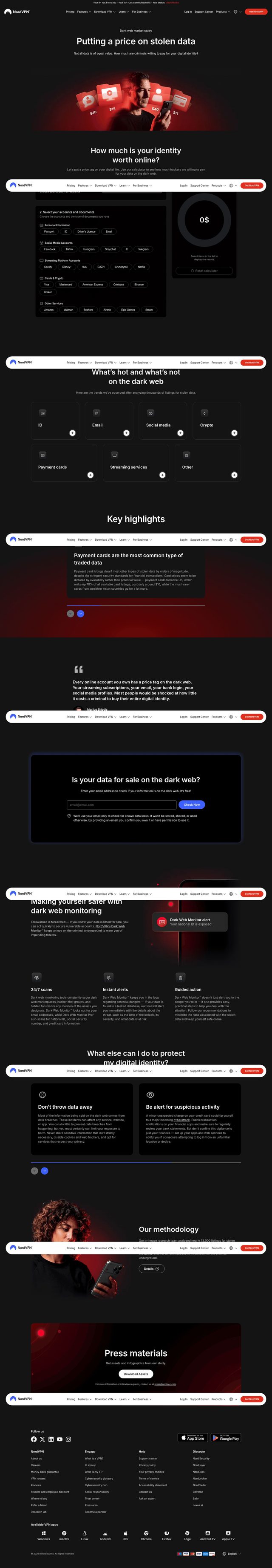 NordVPN landing page