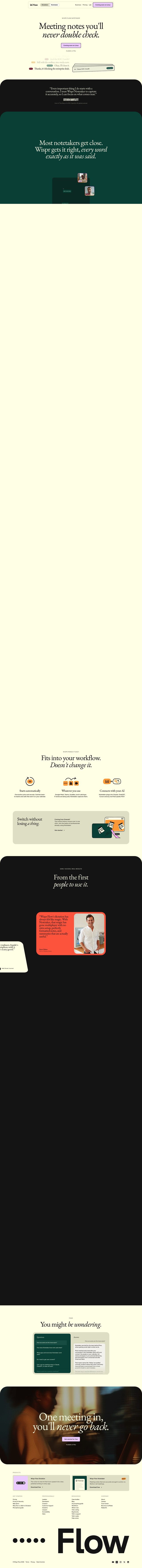 Wispr Flow landing page
