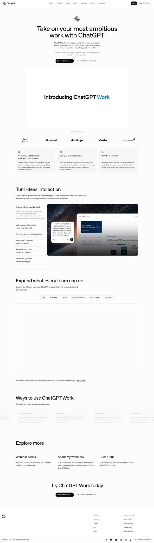 OpenAI landing page