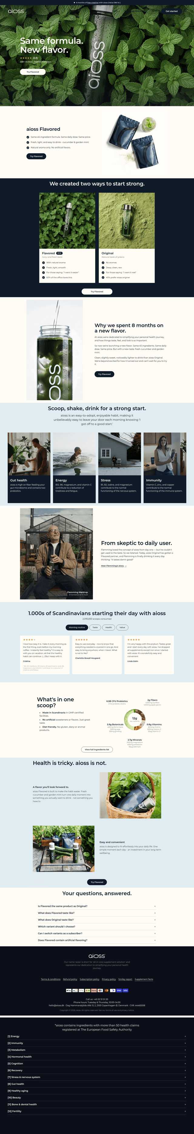 Aioss landing page