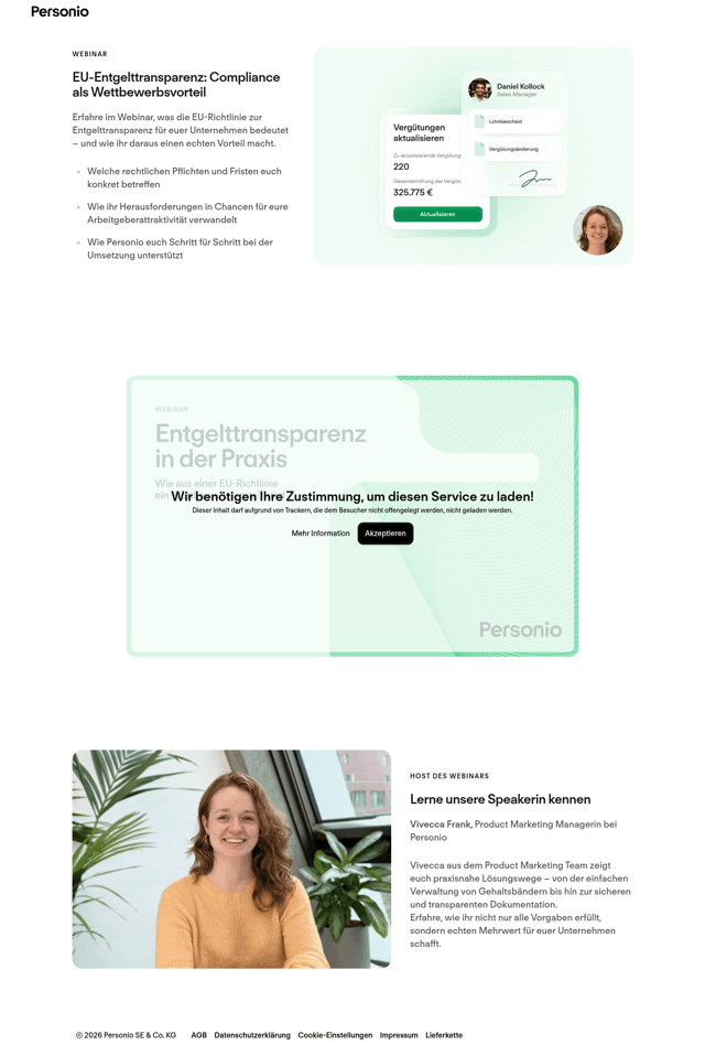 Personio landing page