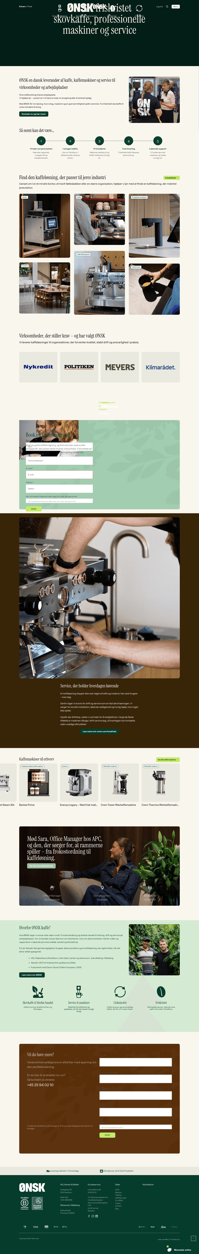 Ønsk landing page