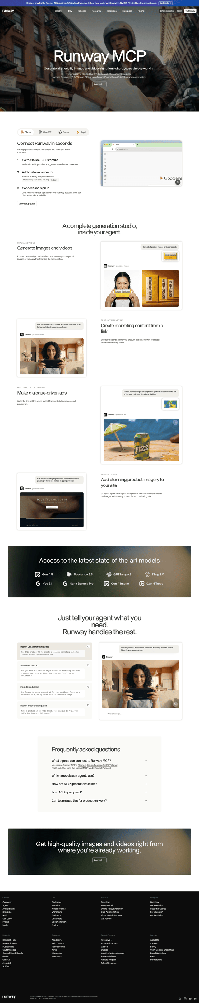 Runway landing page