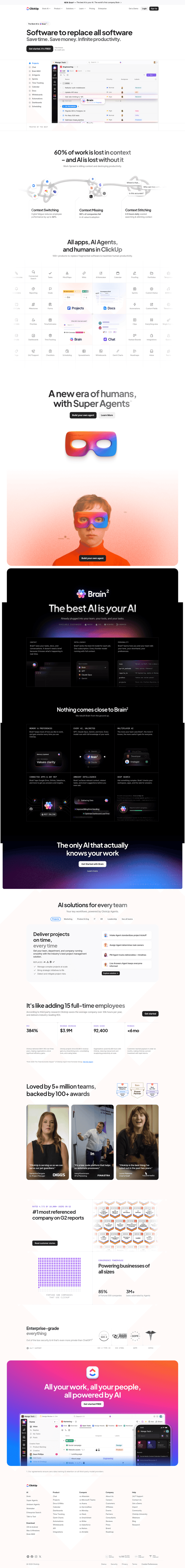 Clickup landing page