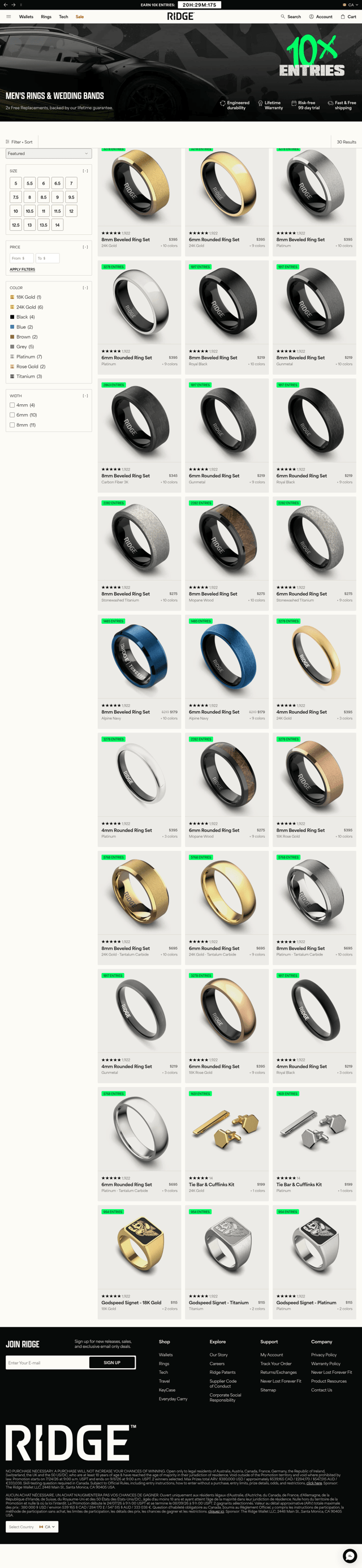 Ridge landing page