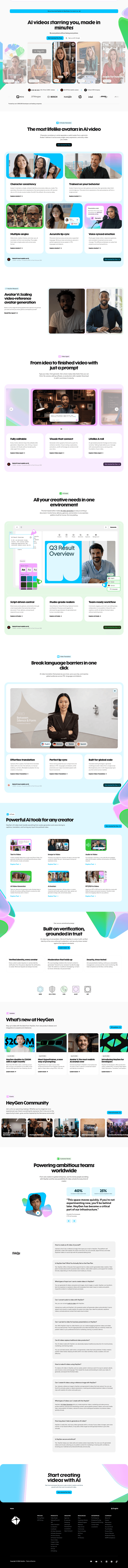 Heygen landing page