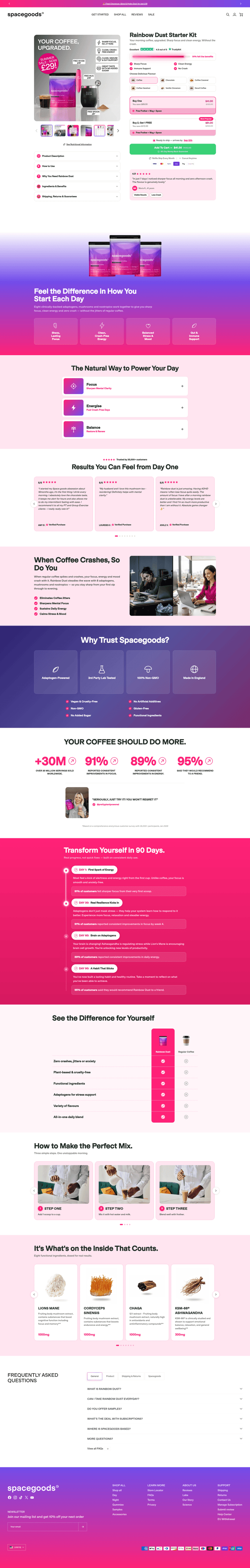 Spacegoods landing page