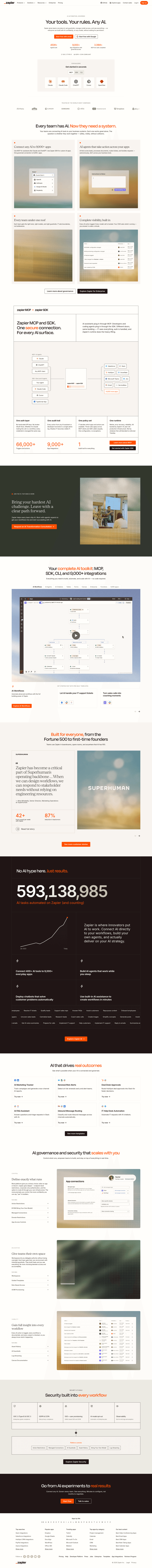Zapier landing page