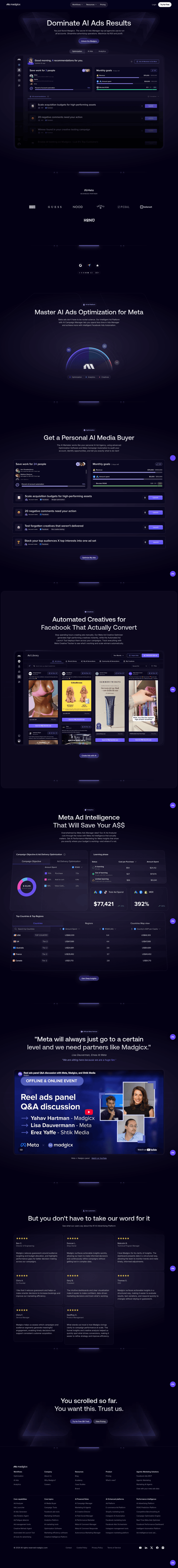 Madgicx landing page