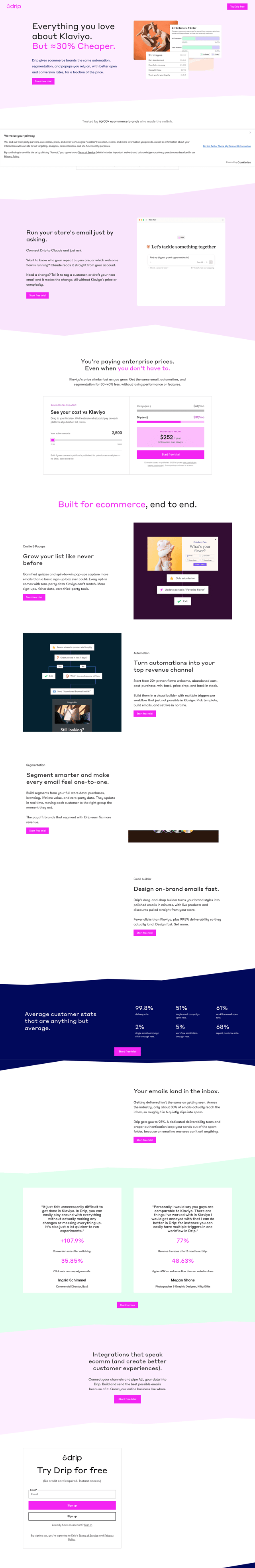 Getdripapp landing page