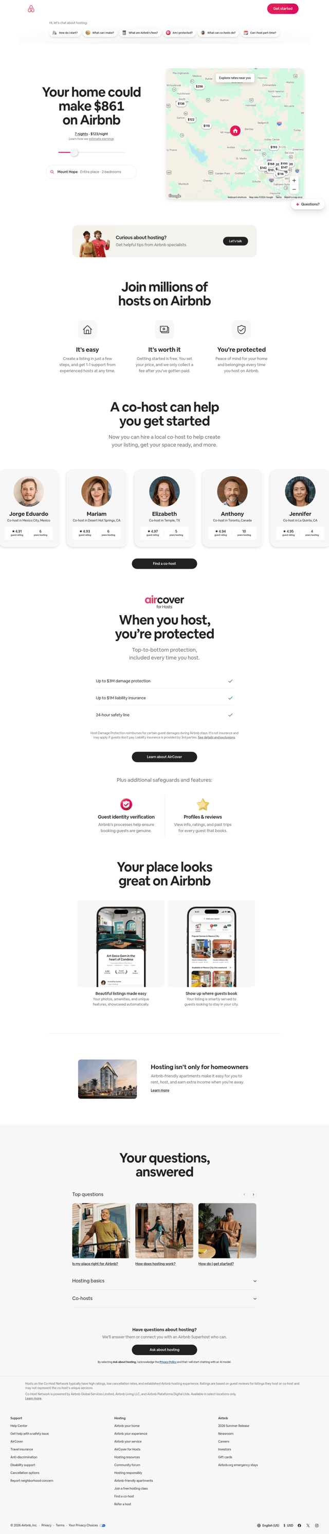 Airbnb landing page