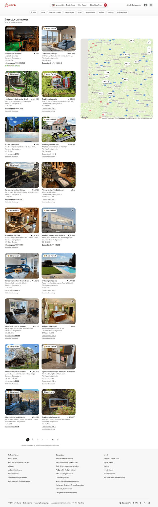 Airbnb landing page