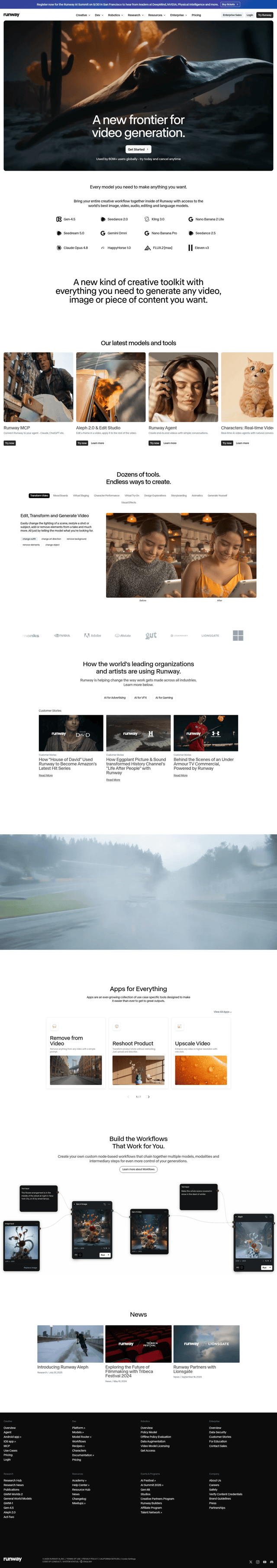 Runway landing page