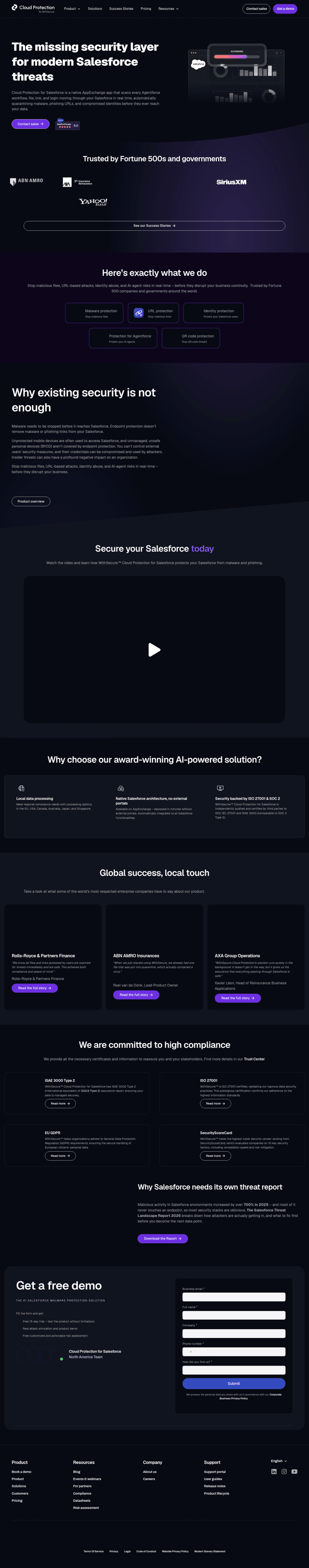 Salesforce landing page