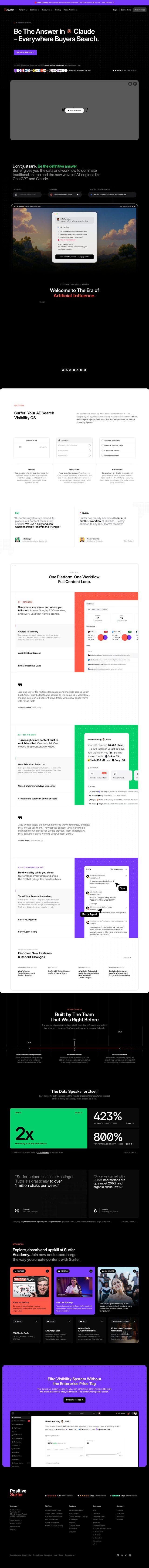 Positive Surfer landing page