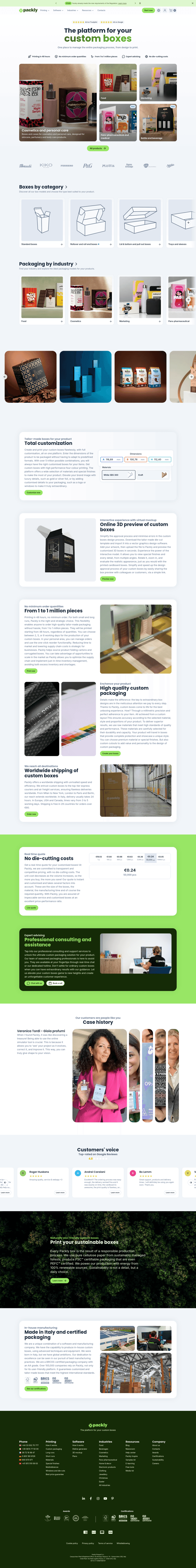 Packly landing page