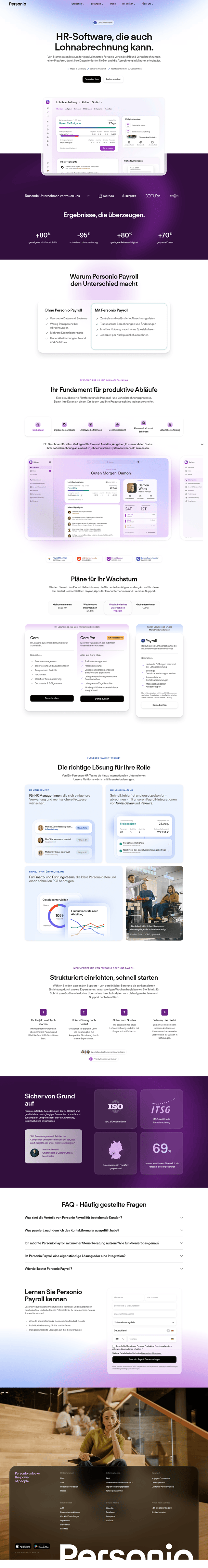Personio landing page