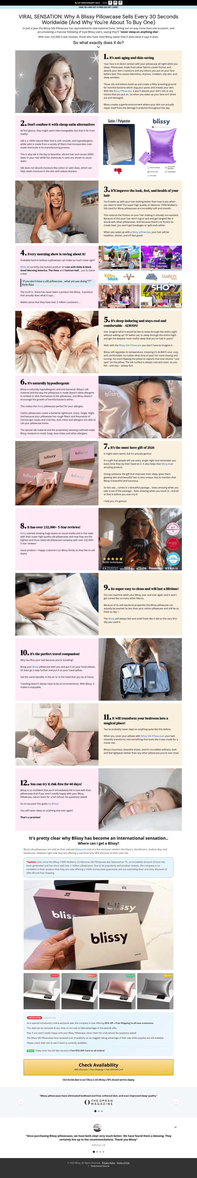 Blissy landing page