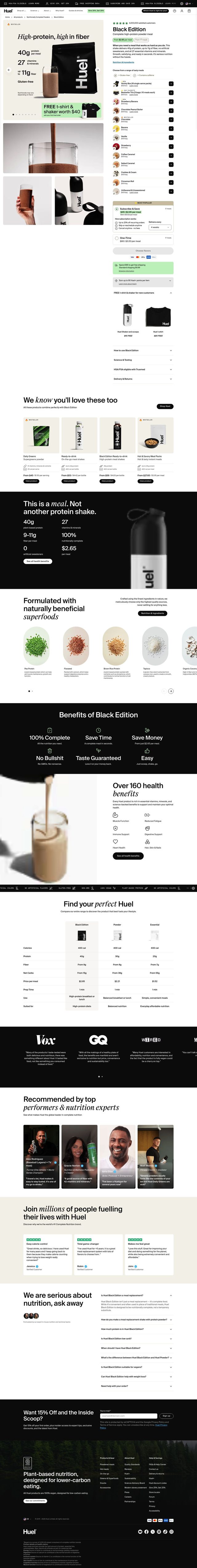 Huel landing page