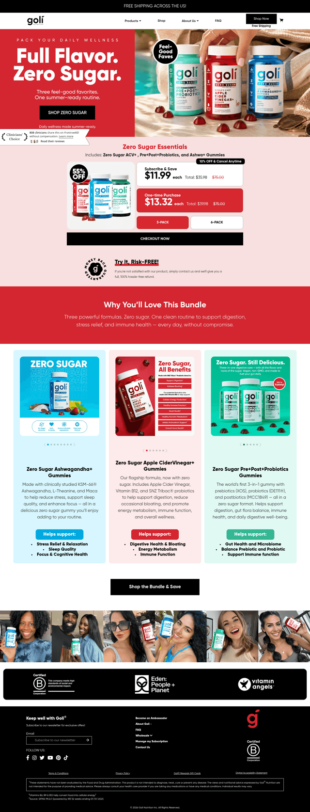 Goli landing page