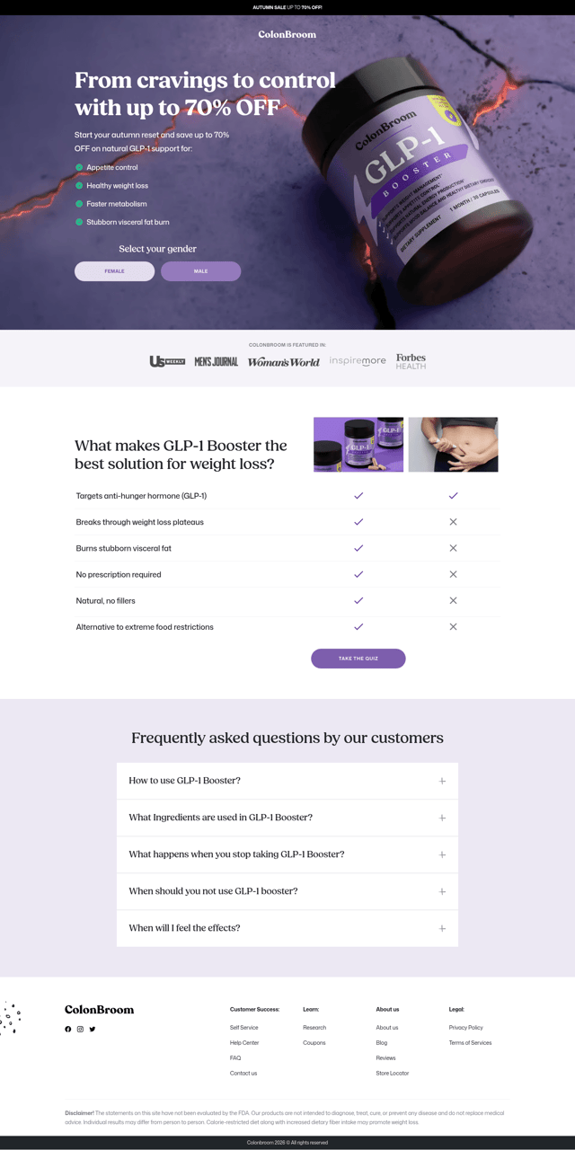 ColonBroom landing page