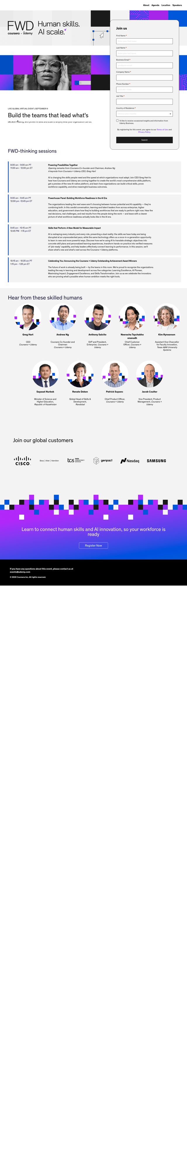 Udemy landing page