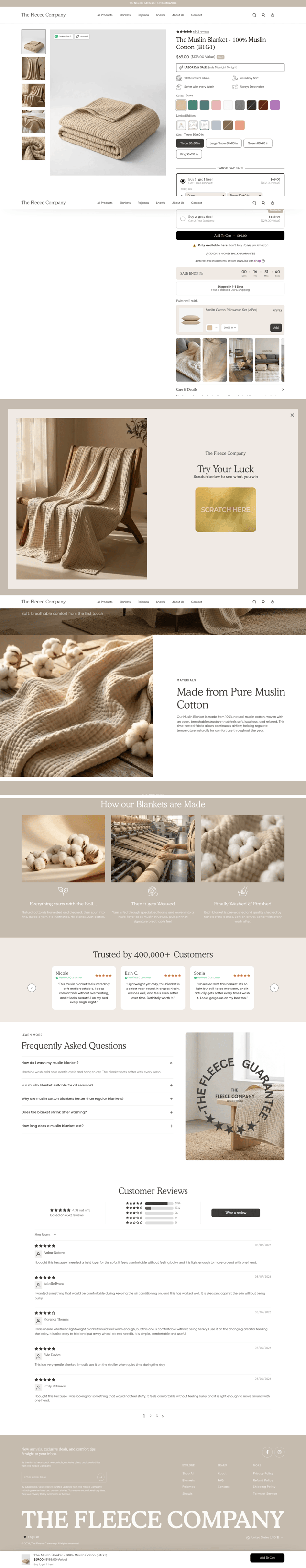 The Fleece Company landing page