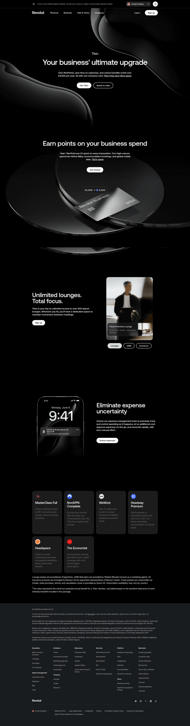 Revolut landing page