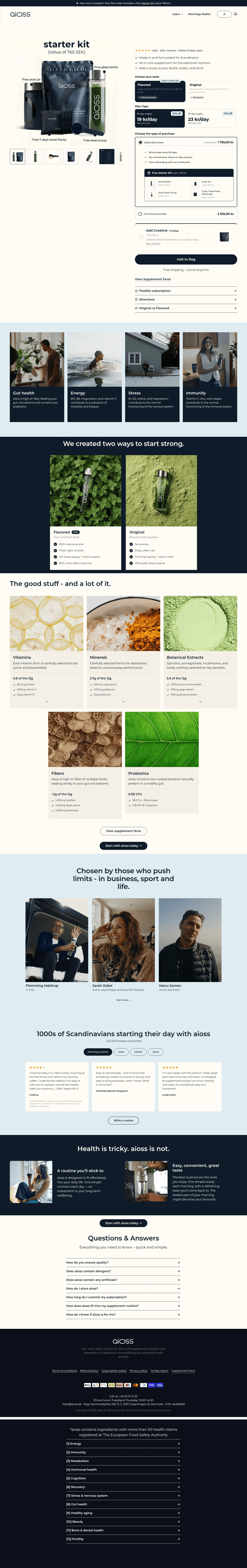 Aioss landing page