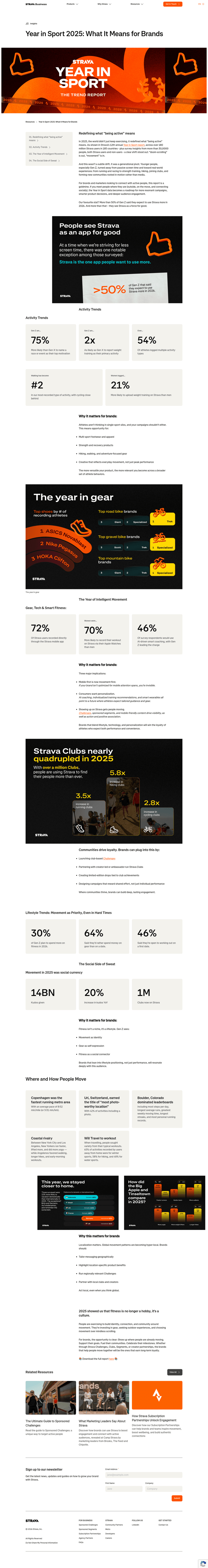 Strava landing page