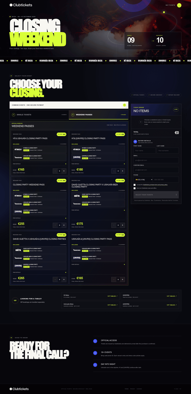 Ushuaia landing page
