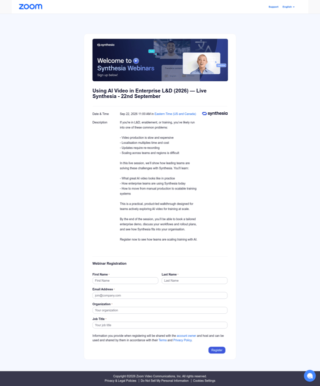 Synthesia landing page