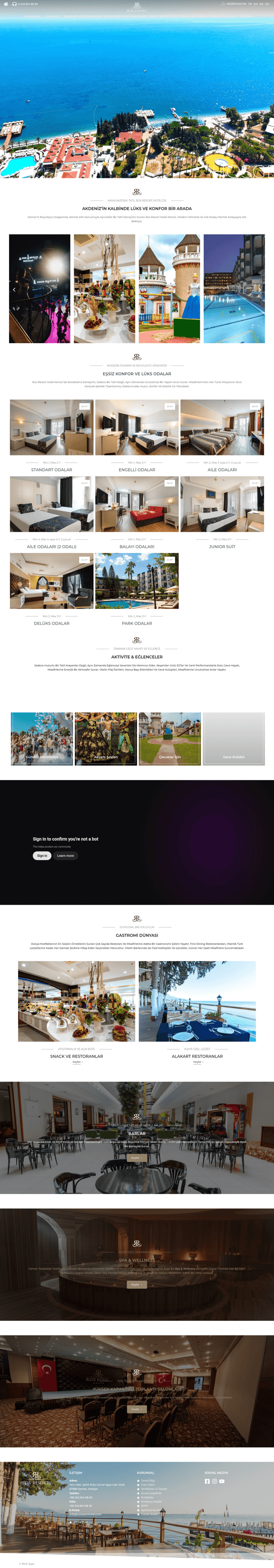 Roxresort landing page