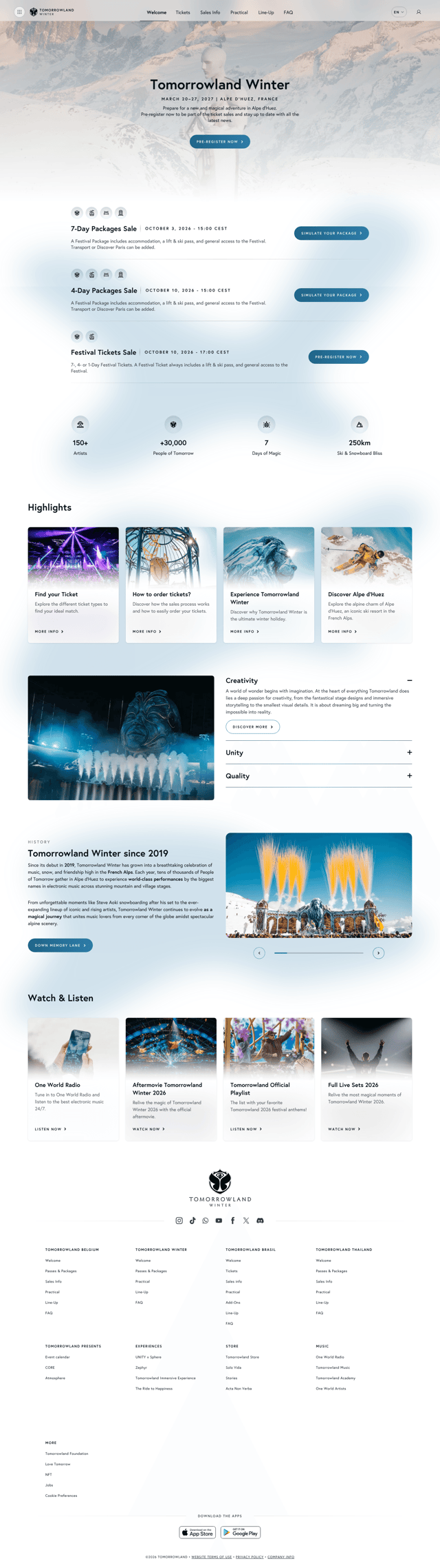 Tomorrowland landing page