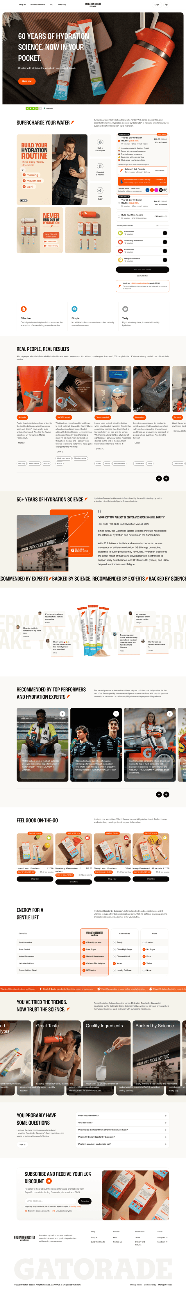 Gatorade landing page