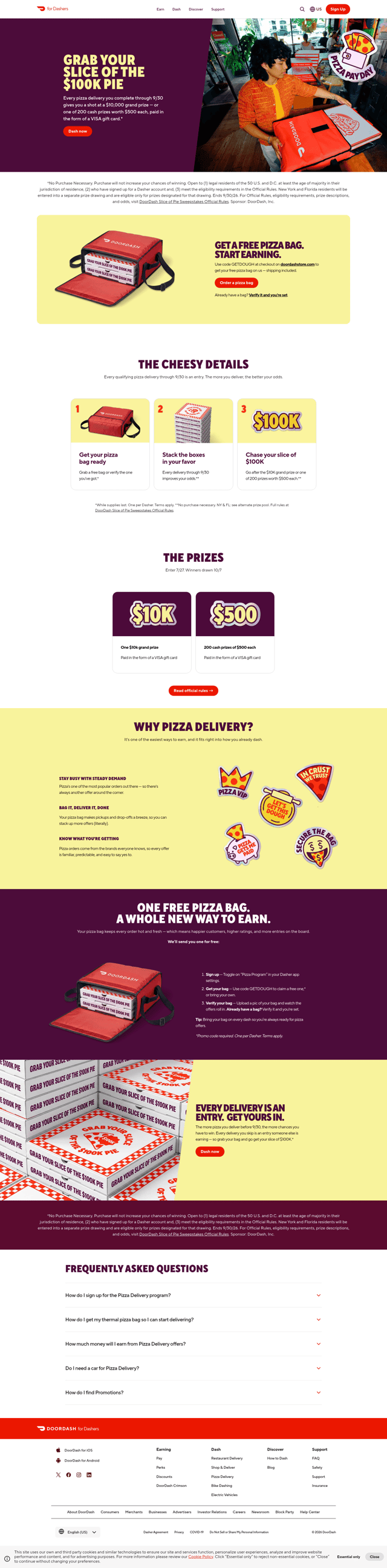 DoorDash landing page