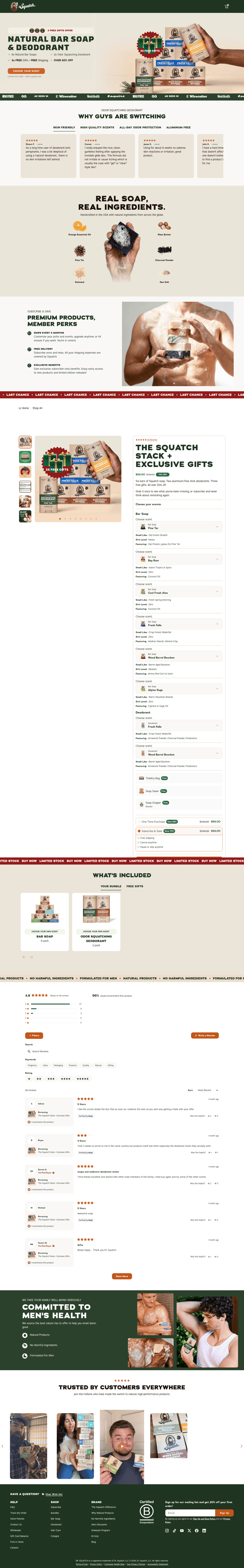 Dr. Squatch landing page