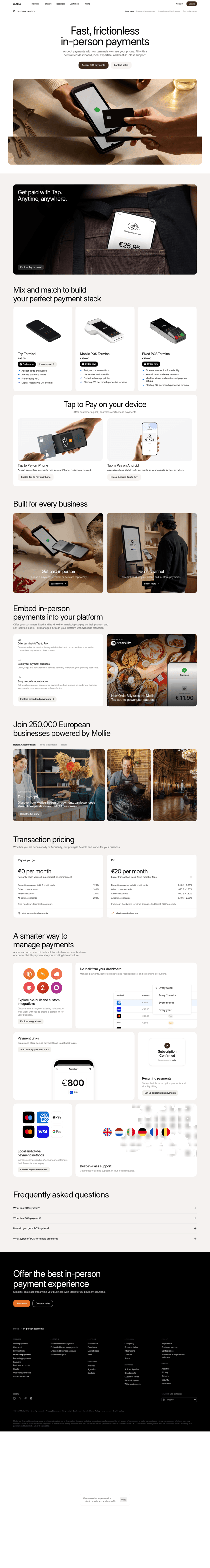 Mollie Payments landing page