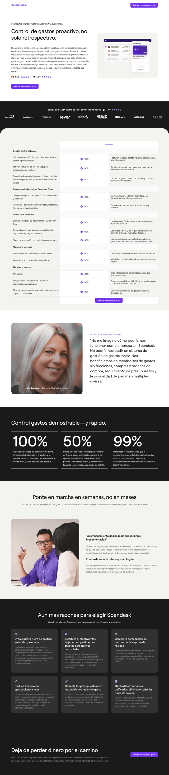 Spendesk landing page
