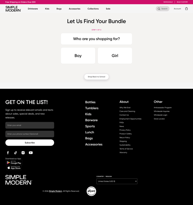 Simple Modern landing page