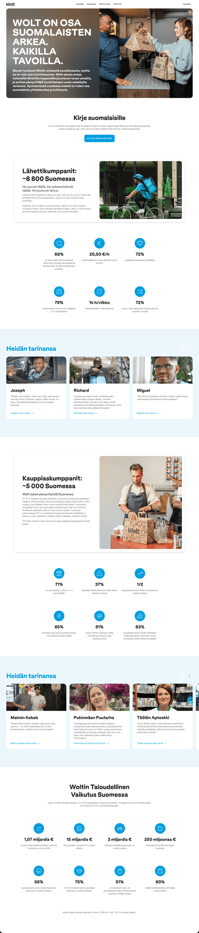 Wolt landing page