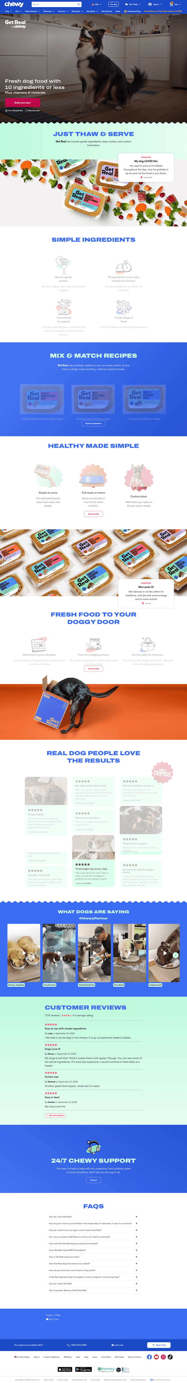Chewy landing page