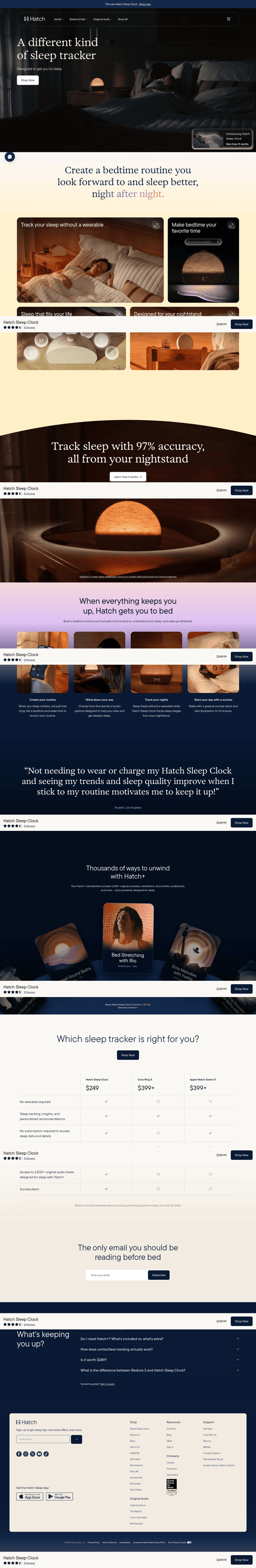 Hatch landing page