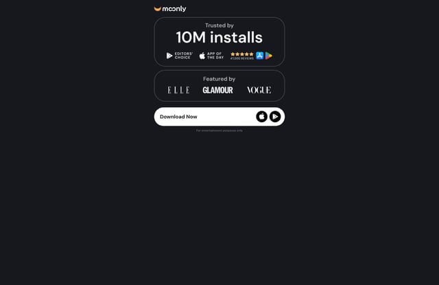 Moonly landing page