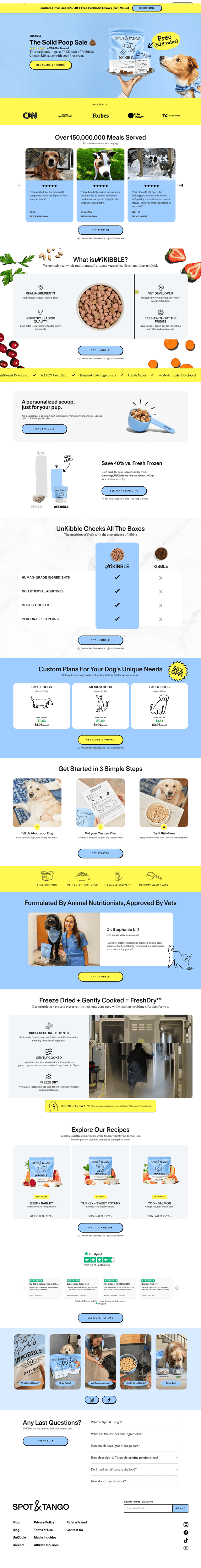 Spot and Tango landing page