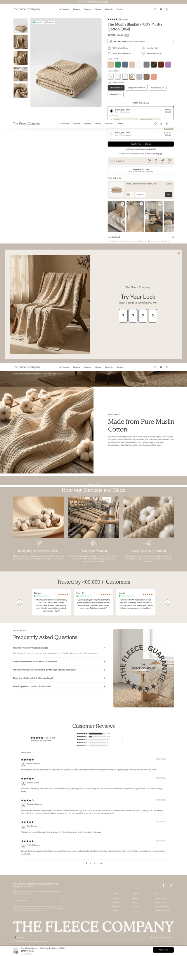 The Fleece Company landing page