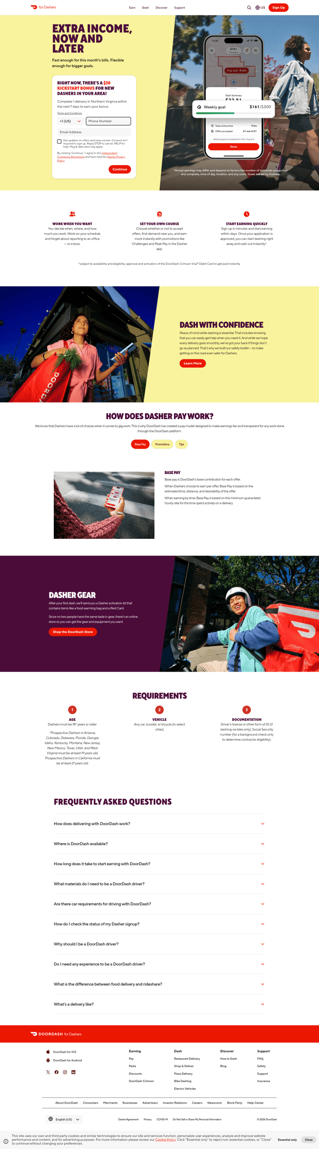 DoorDash landing page