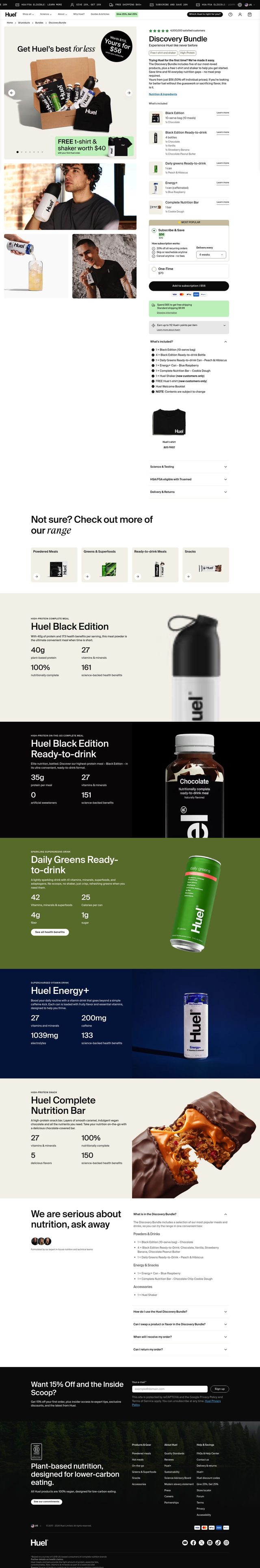 Huel landing page