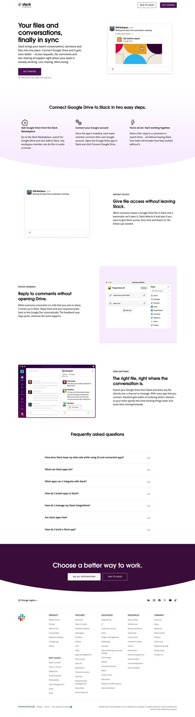 Slack landing page